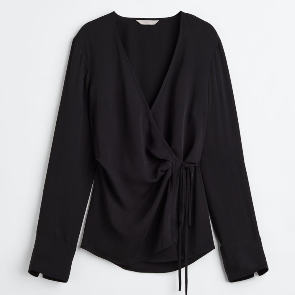 Black H&M wrap blouse